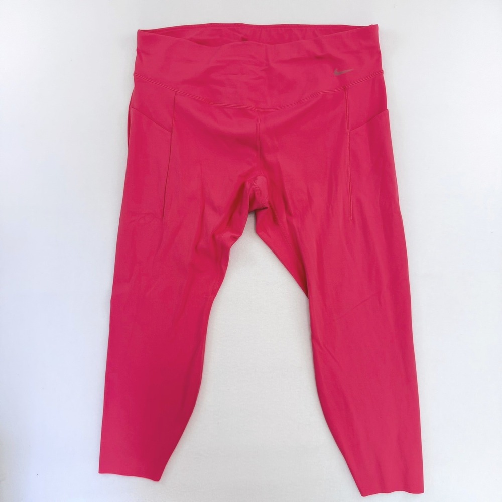 Nike Universa Dri-FIT Pink High Rise Raw Hem 7/8 Leggings 1X DV4898-629